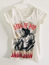 Michael Jackson “King of Pop” T Shirt Women’s Sz Med - White - $28.49