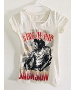 Michael Jackson “King of Pop” T Shirt Women’s Sz Med - White - £22.41 GBP