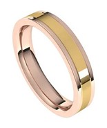 Authenticity Guarantee 
14k Rose and Yellow Gold 4 mm Flat Comfort-Fit W... - £599.73 GBP+