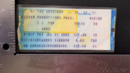 Z Z TOP / SAMMY HAGAR - VINTAGE LAMINATED JULY 22, 1983 CONCERT TICKET STUB - £14.95 GBP