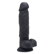 Strap U Power Pecker 7&quot; Silicone Dildo with Balls - Black,1 count, 123312 - $43.99