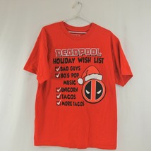Deadpool Holiday Christmas T-Shirt Marvel Red Mens Large New - £19.95 GBP