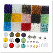 DIY Jewelry Making Bracelet Kit - 1180PCS Crystal Smooth Loose Beads for Healing - £33.60 GBP