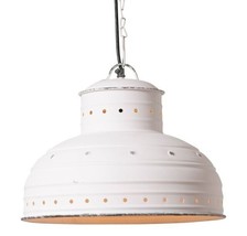 Breakfast Table Pendant in Rustic White Tin - £102.81 GBP