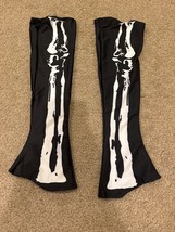 Brand New Skeleton Print Fingerless Gloves Music Legs NWT - £10.28 GBP