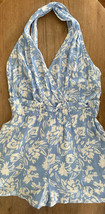 Sugar Lips Womens Romper Size Small Blue Floral Sleeveless Casual Summer... - £19.61 GBP