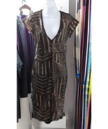 Unbranded Missy Women Plunge Neck Sequin Design Split Dress Size M Black - $301.39 MXN