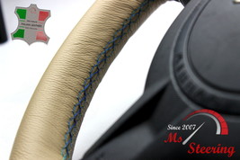 Fits Saturn Sl Sc 96-02 Beige Leather Steering Wheel Cover, Diff Seam - £39.10 GBP