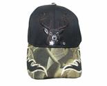 AES Deer Buck Head Antlers Hunter Hunting Camo Top Black Bill Embroidere... - $9.88