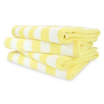 California Cabana Stripe Beach Towel-Color Yellow-Pkg of 12  - £91.54 GBP