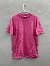 Hanes Beefy T-Shirt Size Large Plain Pink Single Stitch Made in USA Vintage - £14.84 GBP