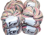 ICE Yarns 8 Balls Pastel Cotton Pink Yellow Gray White, New - £23.42 GBP
