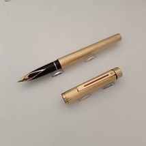 Sheaffer Targa 1005 Gold Electroplated Fountain Pen with 14kt Gold Nib - £147.28 GBP
