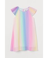new H&amp;M girl&#39;s PLEATED RAINBOW DRESS sz 8/9Y or 9/10Y party birthday outfit - £15.60 GBP
