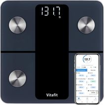 Vitafit Smart Bathroom Scale for Body Weight, Weighing Professional, Black - £14.09 GBP