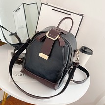 Solid Color PU Leather BackpaFor Women Fashion Female Small Backpack Lady Back P - £43.34 GBP