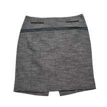 Express Skirt Womens 6 Gray Black Pocket Zip Back Slit Mini Straight Pencil - £19.57 GBP