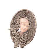 Small Photo Frame Pin Brooch Pewter Art Nouveau Style 2 X 1.3 Inches - €5,11 EUR