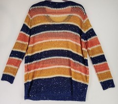 Elege Jamink Sweater Womens M/L Striped Sequined Comfy Holiday Tunic Pullover - £31.64 GBP
