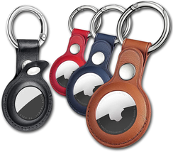 Eusty Air Tag Keychain for Apple Airtags Holder, 4 Pack Protective Leather Case  - £12.20 GBP