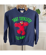 Vintage 90s Sesame Street That Tickles! Elmo Sweatshirt Blue Unisex Yout... - $28.80