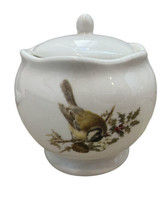 Vintage Holiday Collection By Magenta Sugar Bowl W/ Lid Finch Bird Holly... - $25.00