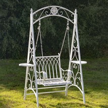 Zaer Ltd. Iron Swing Chair New York (Antique White) - £743.37 GBP
