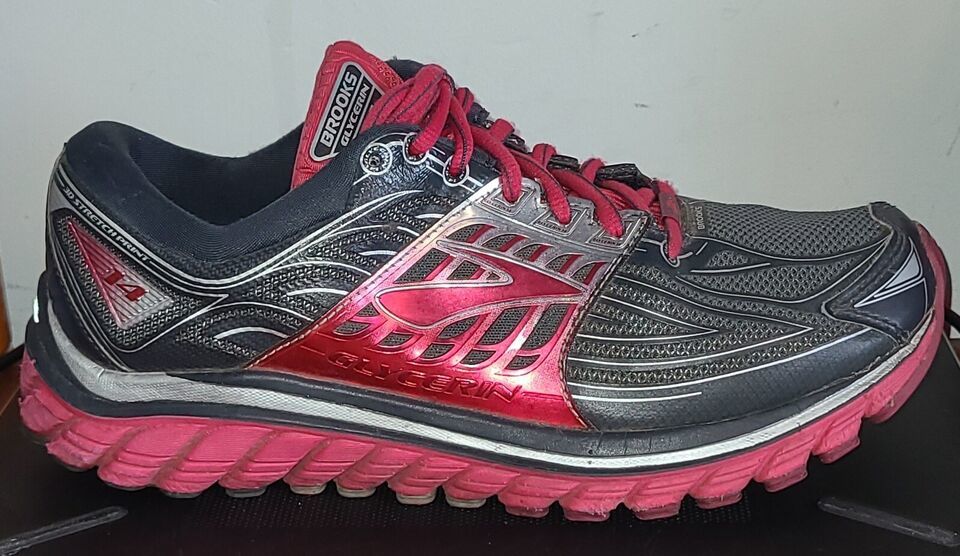 Women&#39;s Shoes 9.5 Brooks Glycerin 14 Running Sneakers Gray Red - $18.69