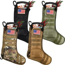 4 Pieces Tactical Christmas Stockings Patriotic Tactical Stockings Milit... - $45.99