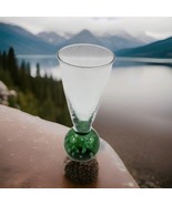 Vintage Green Ball Bottom Cordial/Shot Glass Hand Blown Glass Controlled... - $129.27 MXN