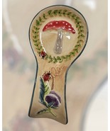 Blue Sky Clayworks Woodland Mushroom &amp; Ladybugs Spoon Rest 7.5” Ceramic NEW - $446.64 MXN