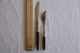 2x Interpur INR2 Dinner Knife + Spreader MCM Canoe Muffin Faux Wood Stai... - £8.12 GBP