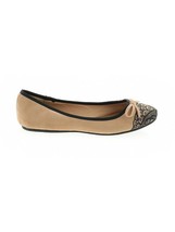 Bamboo Size 7 1/2 Flats shoe slippers tan beige black slip ons - $24.74