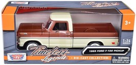 1969 Ford F-100 Pickup Truck Brown Metallic and Cream &quot;Timeless Legends&quot; 1/24 D - £30.68 GBP