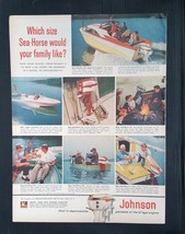 Vintage 1958 Johnson Sea-Horse V-50 Boat Motor Engine Full Page Color Ad - £5.23 GBP