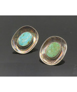 BOMA 925 Sterling Silver - Vintage Turquoise Dark Tone Drop Earrings - E... - £42.73 GBP