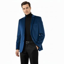 Men's Velvet Sports Coat Grammy Amy Award By BASSIRI , LEONARDI J1042 Royal Blue image 6