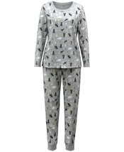 allbrand365 designer Womens Printed Pajama Set Size Medium Color Winter Trees - £43.07 GBP