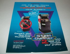 Steel Gunner 2 Arcade FLYER Original 1991 Video Game Paper Artwork Vintage Retro - £15.32 GBP