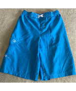 Op Boys Bright Blue White Swim Trunks Shorts Pocket 10-12 - $175.68 MXN