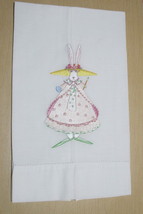 Patience Brewster Krinkles Easter Artist Egg Painter Bunny Tea bar hand towel - £40.20 GBP