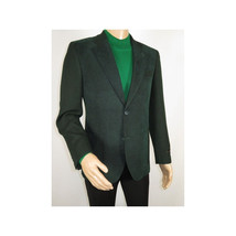 Men ZACCHI Velour Velveteen Hounds tooth Blazer Sport Coat DUANE 74524 Green image 2