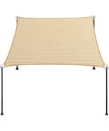 The 5&#39; X 8&#39; Beige Straight Edge Sun Shade Sail, Rectangular Awning Outdo... - $837.13 MXN