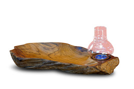 Bowl Root Wood Wind Light Serving Plate Fruit Plate Pastry Bowl Tea Light Holder - $47.21