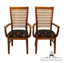 Set Of 2 Bassett Furniture Cherry Contemporary Mission Style Dining Arm Chairs - $1,199.99