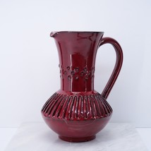 Rosenthal Netter Ceramic Pitcher Red Italian Vintage Signed with Handle 10&quot; - $148.99