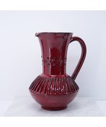 Rosenthal Netter Ceramic Pitcher Red Italian Vintage Signed with Handle 10&quot; - $141.13 CAD