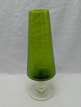 Vintage MCM Green Glass Long Stem Glass Cup 8&quot; - £25.31 GBP