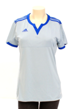 Adidas ClimaCool Gray &amp; Blue Tiro 15 Short Sleeve Soccer Jersey Women&#39;s M NWT - £31.14 GBP