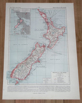 1925 Vintage Map Of New Zealand - $25.52